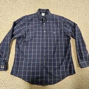 Brooks Brothers Regent Fit Blue Long Sleeve Button Down Shirt Mens XL